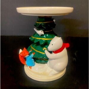 Bath & Body Works Ceramic Candle Holder Polar Bear, Fox , Christmas Tree.